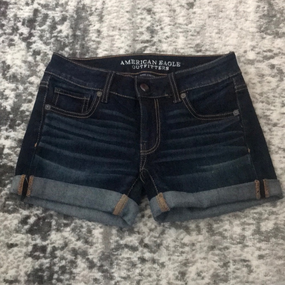 Denim dark wash shorts